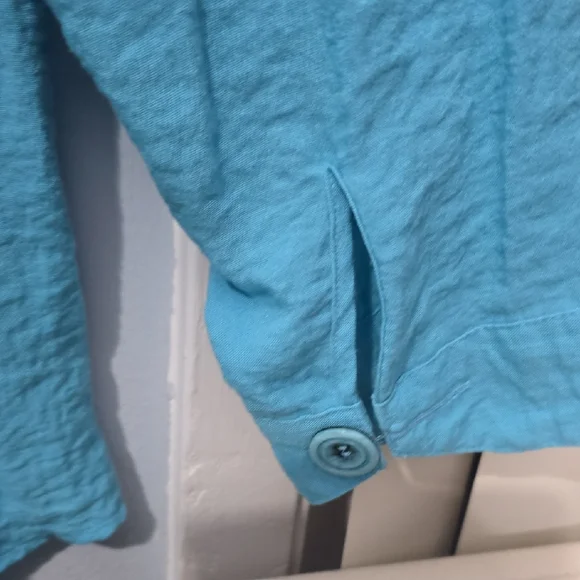 Habitat Blue Boxy Button Down Shirt - Picture 7 of 8